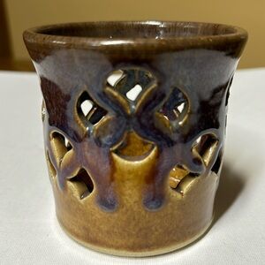 Phil Morgan pottery candle Fairy light Seagrove, NC 1991